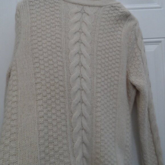 Eddie Bauer Cream Wool Cardigan with Textured Knit - Picture 7 of 12